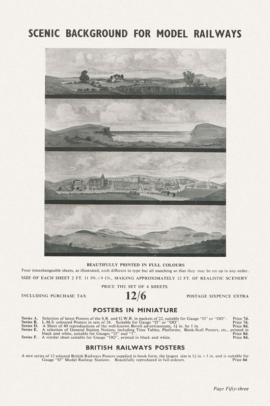 Bassett-Lowke Model Railways Gauge 0 and Gauge 00 catalog 1954