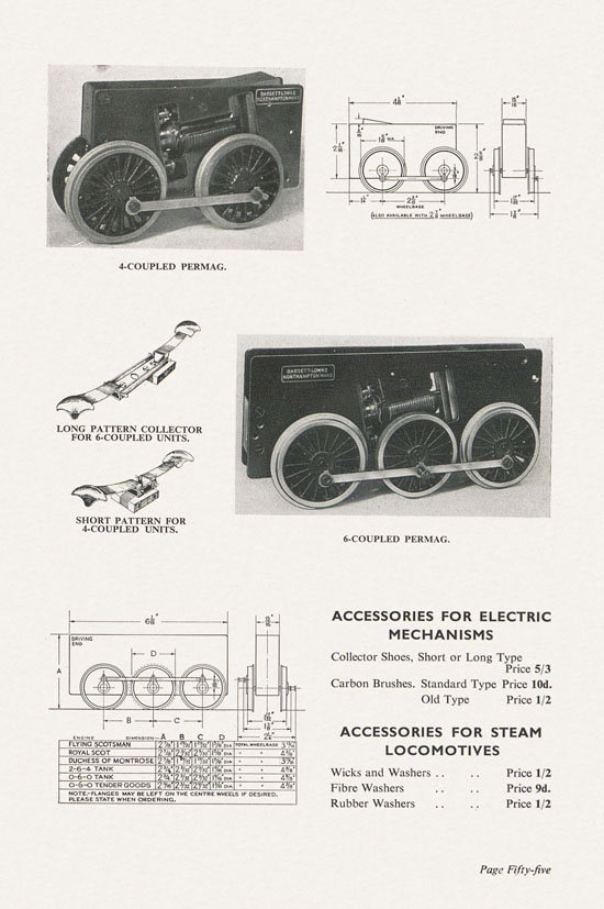 Bassett-Lowke Model Railways Gauge 0 and Gauge 00 catalog 1954