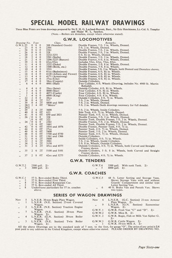 Bassett-Lowke Model Railways Gauge 0 and Gauge 00 catalog 1954