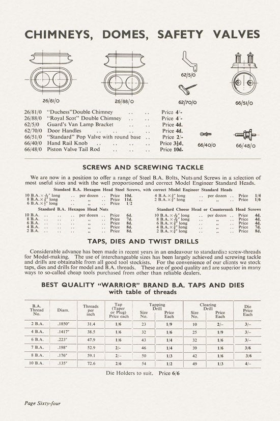 Bassett-Lowke Model Railways Gauge 0 and Gauge 00 catalog 1954