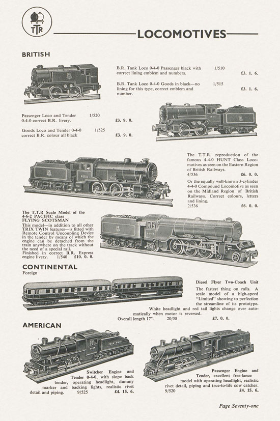 Bassett-Lowke Model Railways Gauge 0 and Gauge 00 catalog 1954