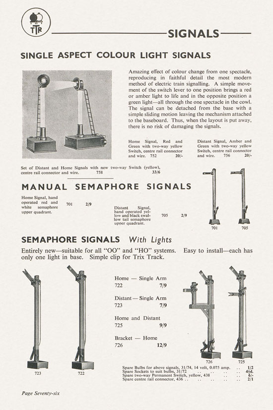 Bassett-Lowke Model Railways Gauge 0 and Gauge 00 catalog 1954