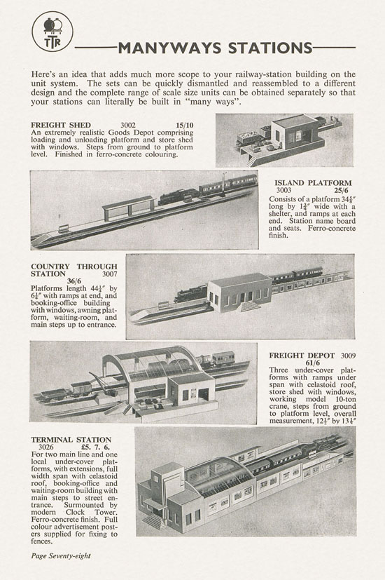 Bassett-Lowke Model Railways Gauge 0 and Gauge 00 catalog 1954