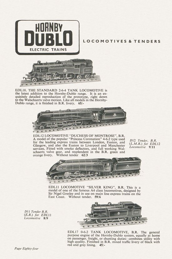 Bassett-Lowke Model Railways Gauge 0 and Gauge 00 catalog 1954