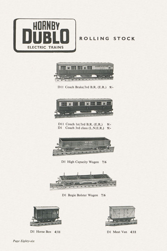 Bassett-Lowke Model Railways Gauge 0 and Gauge 00 catalog 1954