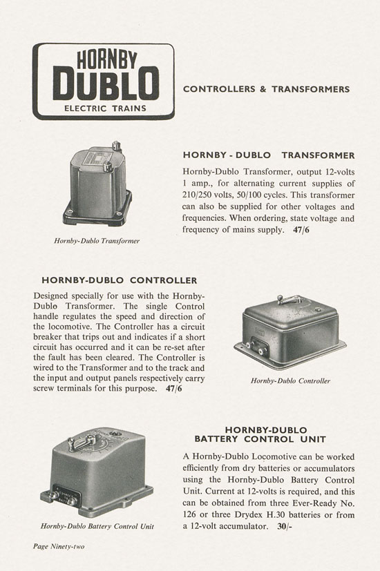 Bassett-Lowke Model Railways Gauge 0 and Gauge 00 catalog 1954