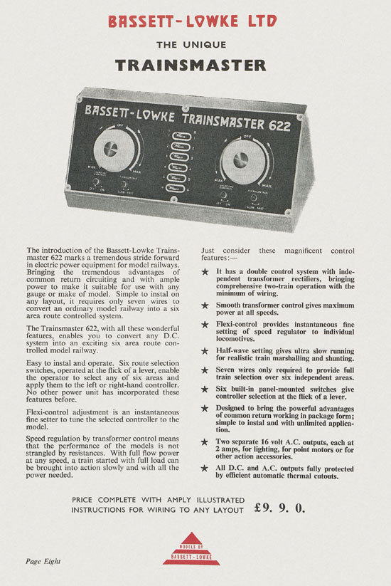 Bassett-Lowke Model Railway and Engineering catalogue 1959