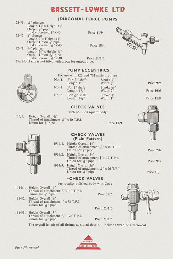 Bassett-Lowke Model Railway and Engineering catalogue 1959