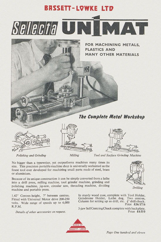 Bassett-Lowke Model Railway and Engineering catalogue 1959