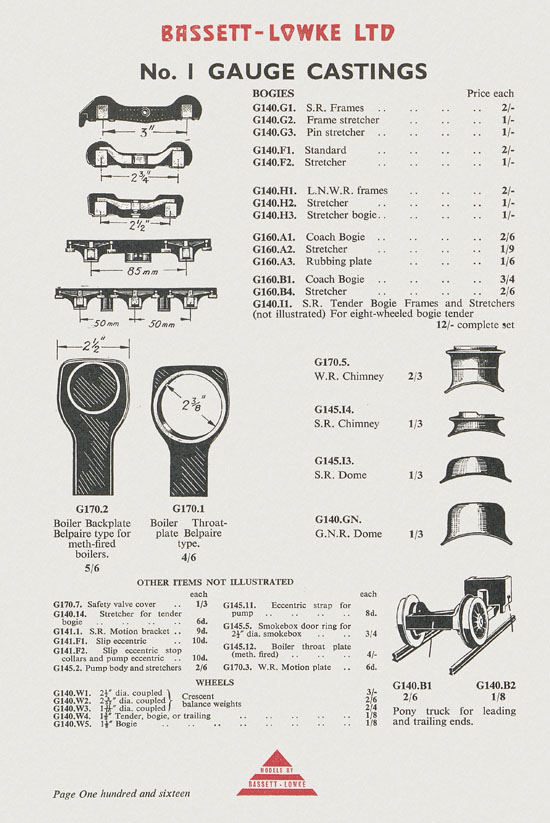 Bassett-Lowke Model Railway and Engineering catalogue 1959