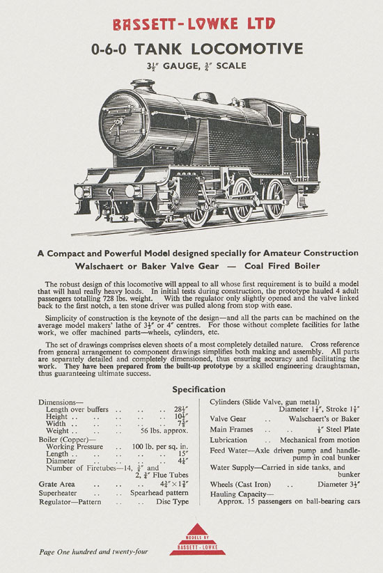 Bassett-Lowke Model Railway and Engineering catalogue 1959