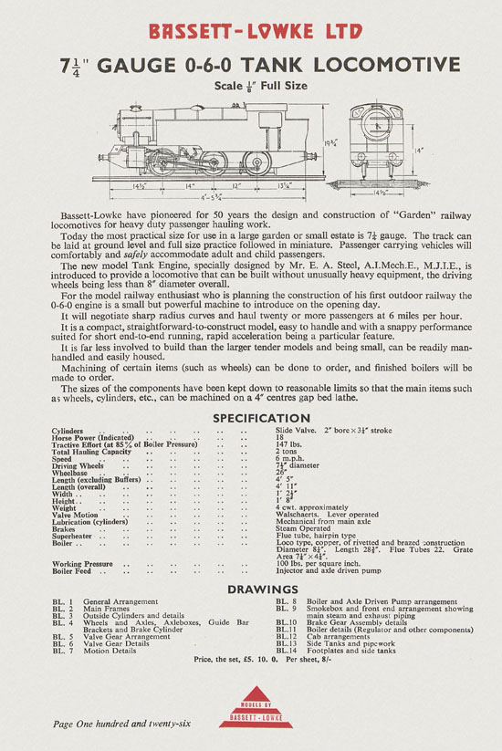 Bassett-Lowke Model Railway and Engineering catalogue 1959