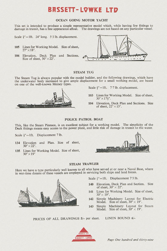 Bassett-Lowke Model Railway and Engineering catalogue 1959