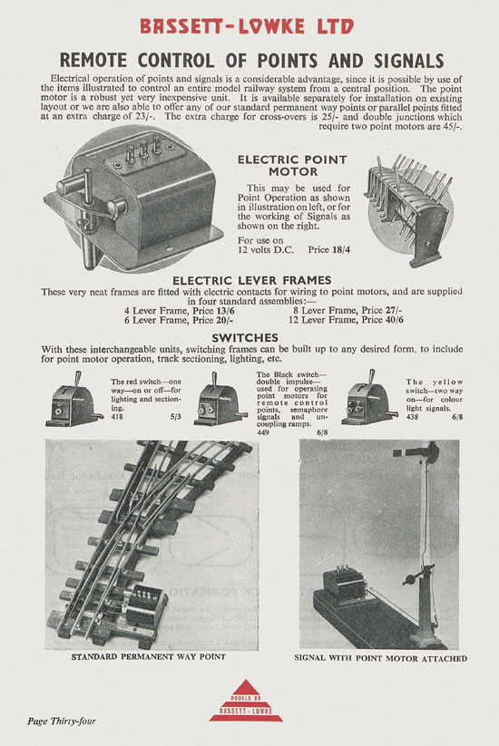 Bassett-Lowke Model Railway and Engineering catalogue 1959