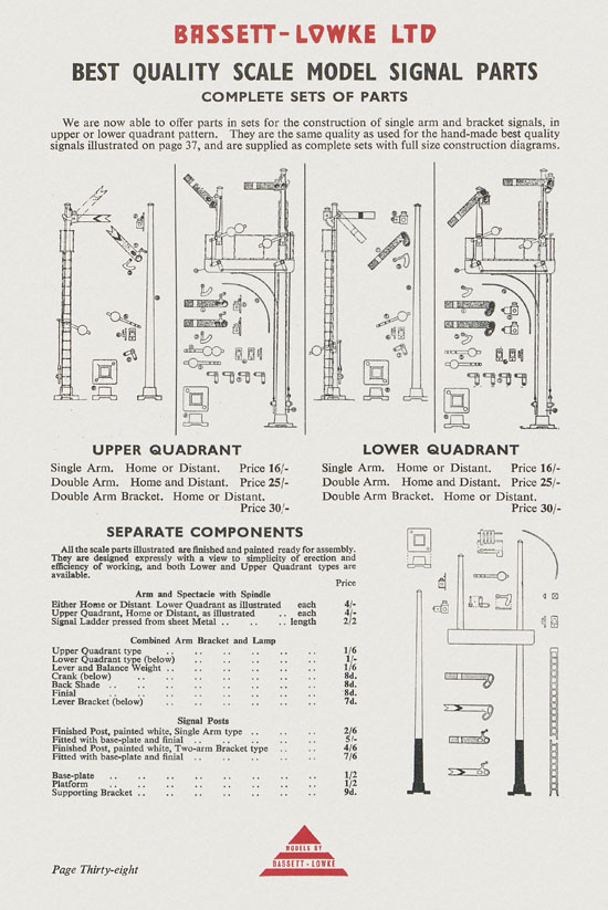 Bassett-Lowke Model Railway and Engineering catalogue 1959