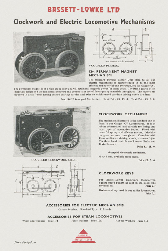 Bassett-Lowke Model Railway and Engineering catalogue 1959