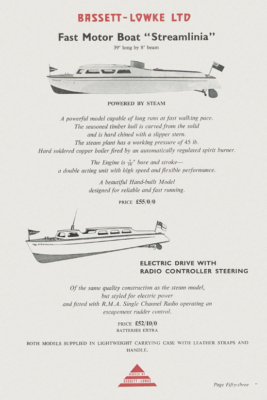 Bassett-Lowke Model Railway and Engineering catalogue 1959