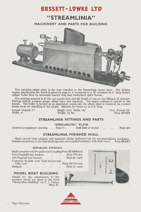 Bassett-Lowke Model Railway and Engineering catalogue 1959