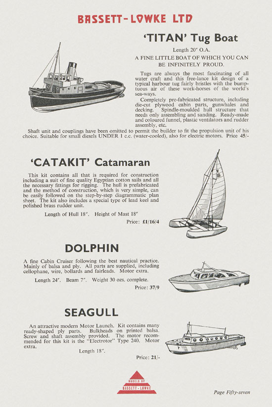 Bassett-Lowke Model Railway and Engineering catalogue 1959