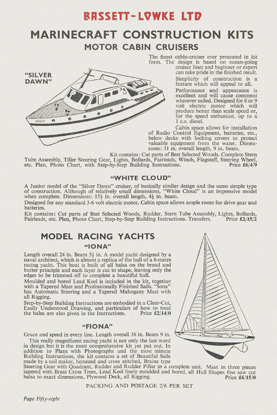 Bassett-Lowke Model Railway and Engineering catalogue 1959