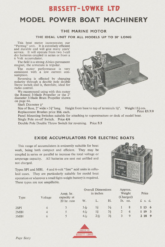 Bassett-Lowke Model Railway and Engineering catalogue 1959