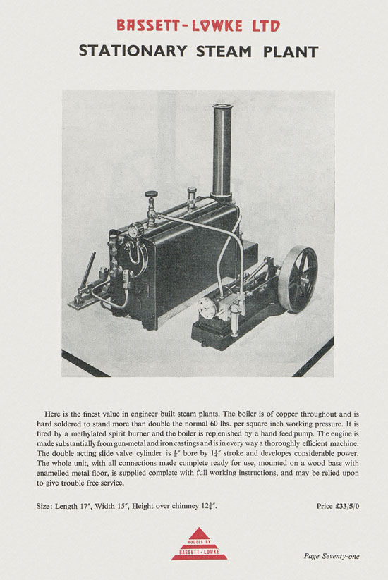 Bassett-Lowke Model Railway and Engineering catalogue 1959