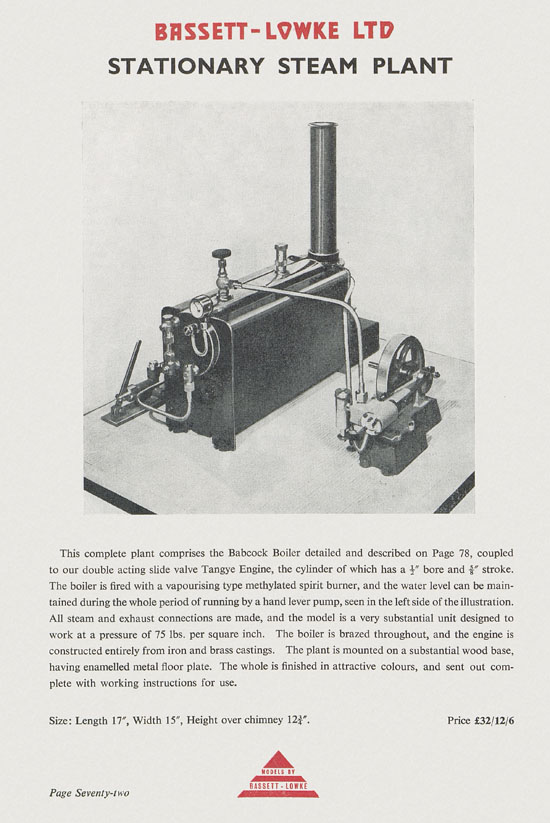 Bassett-Lowke Model Railway and Engineering catalogue 1959