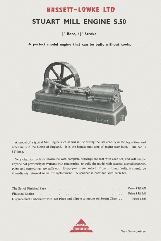 Bassett-Lowke Model Railway and Engineering catalogue 1959