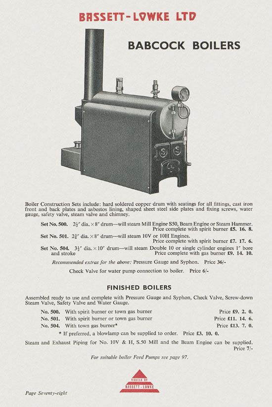 Bassett-Lowke Model Railway and Engineering catalogue 1959