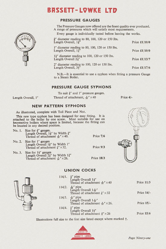 Bassett-Lowke Model Railway and Engineering catalogue 1959