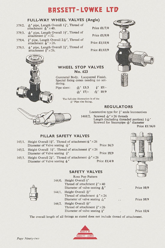 Bassett-Lowke Model Railway and Engineering catalogue 1959