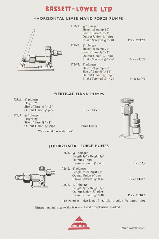 Bassett-Lowke Model Railway and Engineering catalogue 1959