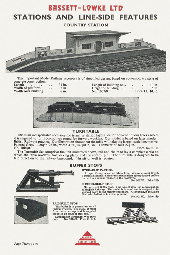 Bassett-Lowke catalogue 1960