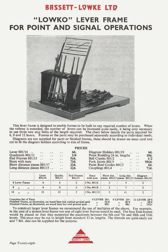 Bassett-Lowke catalogue 1960