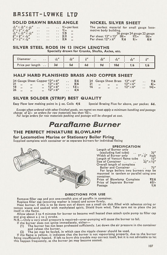 Bassett-Lowke catalogue 1962