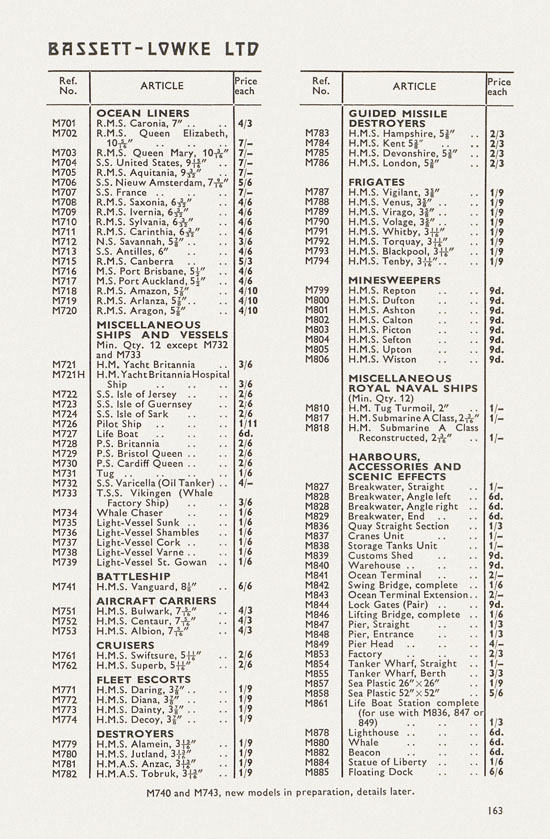 Bassett-Lowke catalogue 1962