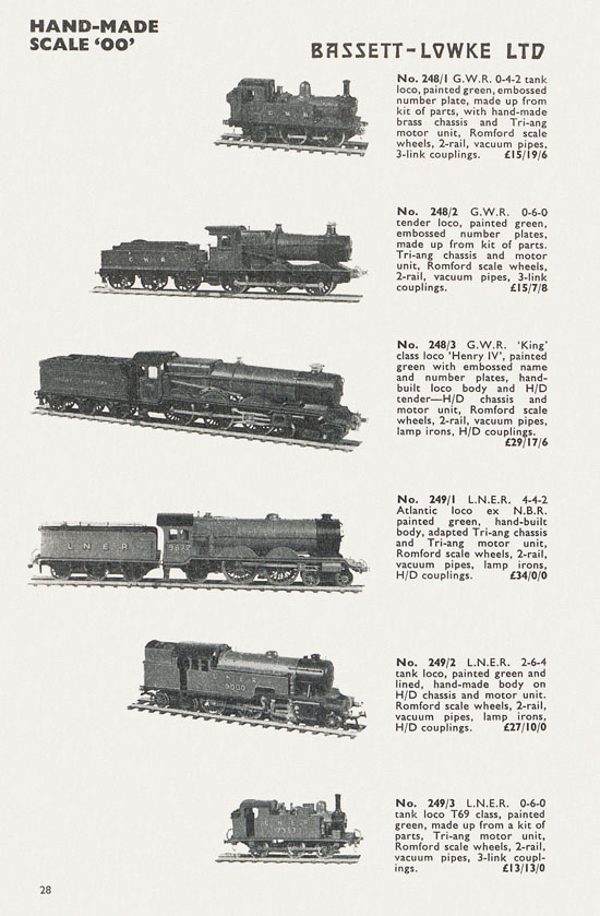 Bassett-Lowke catalogue 1962