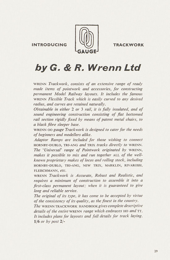 Bassett-Lowke catalogue 1962