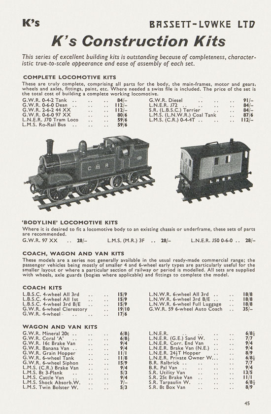 Bassett-Lowke catalogue 1962