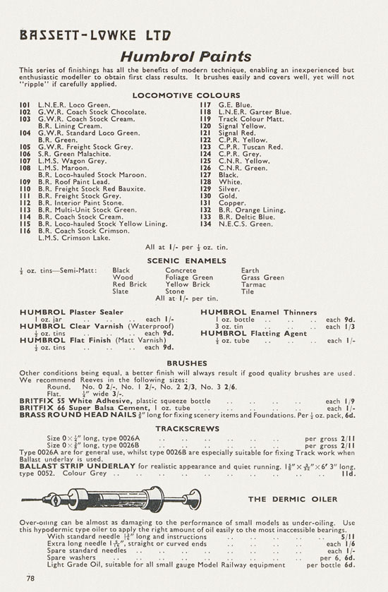 Bassett-Lowke catalogue 1962