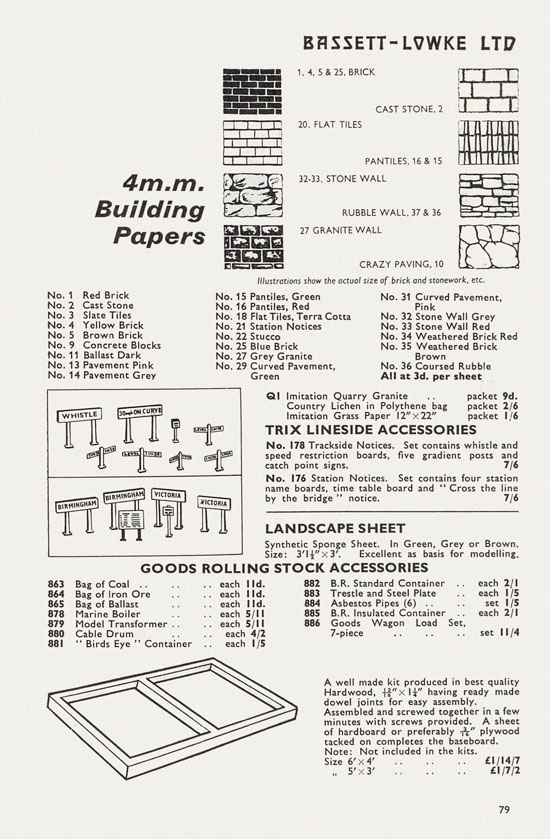 Bassett-Lowke catalogue 1962