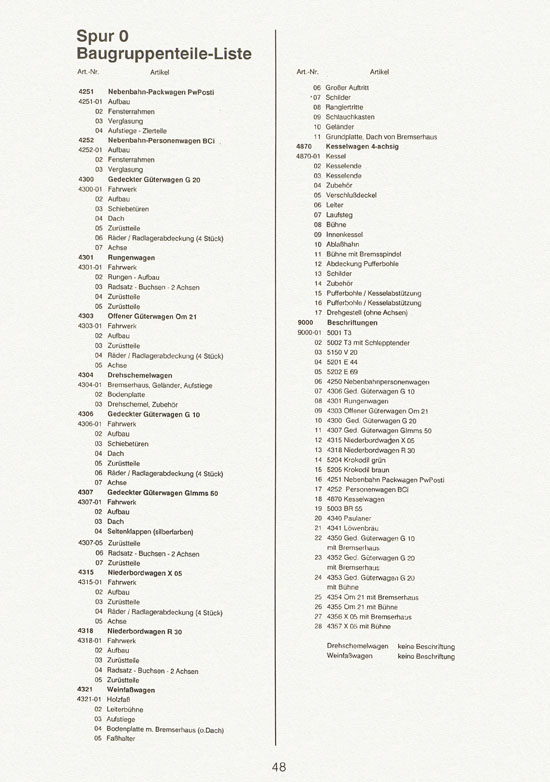 Seite 48 Biller-Bahn Katalog Spur 0 1988