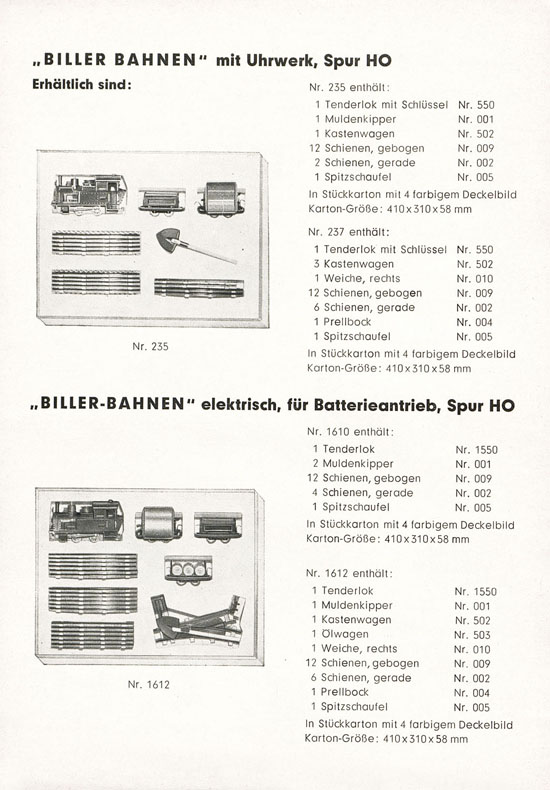 Biller-Bahn Prospekt 1960