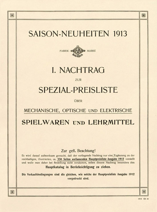 Bing 1913 1. Nachtrag