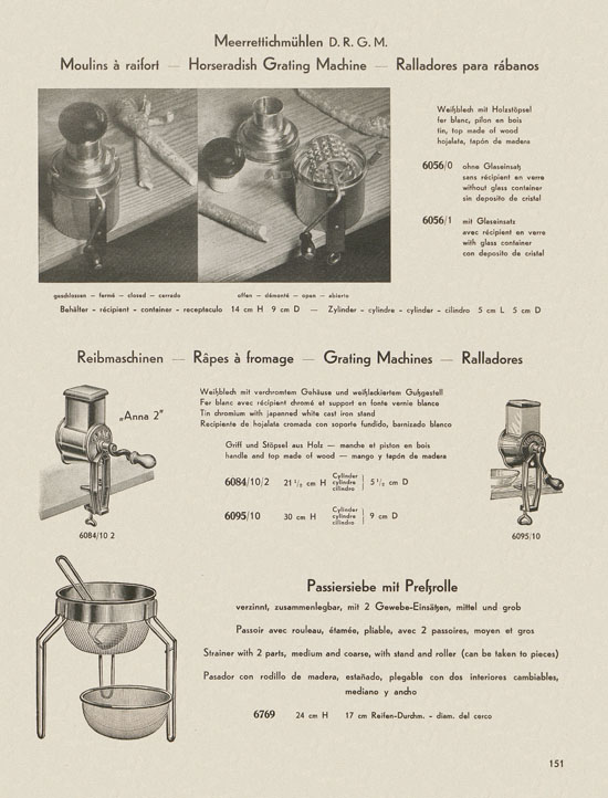 Bing Hausgeräte Küchengeräte 1936