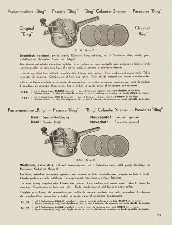 Bing Hausgeräte Küchengeräte 1936