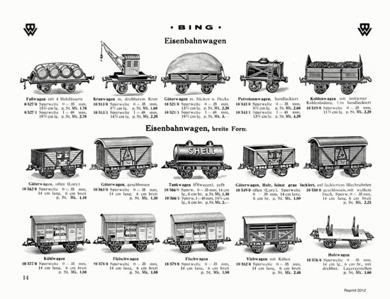 Bing Spielwaren-Katalog 1929