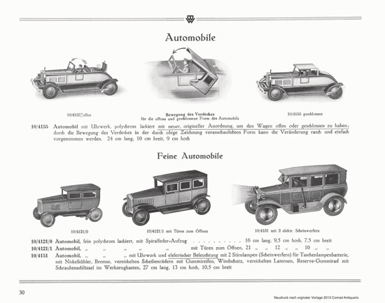 Bing Spielwaren Neuheiten 1929