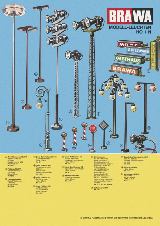 Brawa Prospekt Modellbahnzubehör 1976