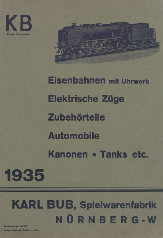 Karl Bub Spielwarenfabrik Nürnberg Katalog 1935